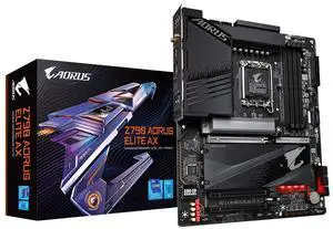GIGABYTE Z790 AORUS Elite AX 1.0 Intel LGA 1700 ATX Motherboard, 4X DDR5~128GB, 3X PCI-E x16, 4X M.2, 6X SATA, 5X USB 3.2, 1x USB-C, 4X USB 2.0