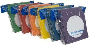 Mediaxpo Mediaxpo Assorted (Blue, Green, Red, Orange, Purple, Yellow) Color Paper CD Sleeves with Window & Flap (Pack of 600)