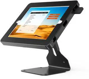 Beelta Tablet POS Stand Compatible with iPad 10.2" Gen 7 8 9th, Heavy Metal Flip Lockable Rotate Swivel Tablet Stand for Desk