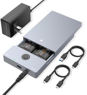 NVMe M.2 Duplicator Dual-Bay Offline Clone Tool-Free, 10Gbps NVMe Docking Station with Cooling Fan ,NVMe M.2 SSD Enclosure for NVMe PCIe Size 2230/2242/2260/2280(up to 8TB)