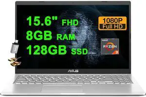 ASUS VivoBook 15 Business Laptop 15.6" FHD Anti-Glare AMD Ryzen 3 3250U 8GB RAM 128GB SSD USB-C VGA Camera SonicMaster Win11 w/ICP Accessory