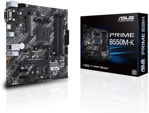 ASUS Prime B550M-K AMD AM4 Zen 3 Ryzen 5000 & 3rd Gen Ryzen Micro-ATX Motherboard (PCIe 4.0, ECC Memory, 1Gb LAN, Dual M.2, USB 3.2 Gen 2 Type-A,HDMI 2.1 4K@60Hz, DVI, D-Sub) Silver