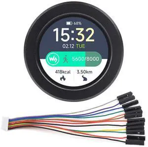 Waveshare RP2350 MCU Board, with 1.28inch Round Touch LCD, Dual-core & Dual-Architecture Design, 240×240 Pixels, 65K Color, IPS Panel, with Case