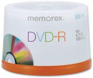 Memorex 05639 4.7 GB DVD-RS (50-CT Spindle)