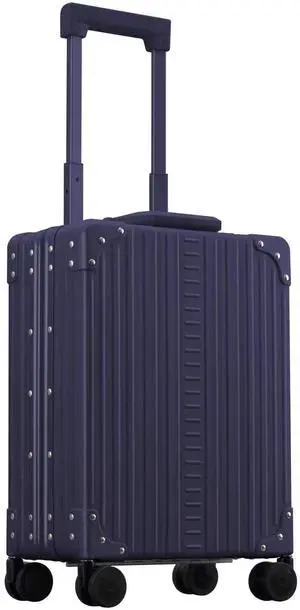 All-Aluminum 21" Vertical Carry-On Business Briefcase, TSA-Approved Hardshell Case, Spinner Wheels, Laptop Compartment, Aluminum Frame Cabin Bag for Travel & Business, Durable & Sleek (Sapphire)