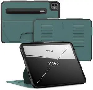 ZUGU Case for iPad Pro 11 (M4) 2024, Slim Protective Cover with Apple Pencil Holder, Auto Wake/Sleep, Multiple Viewing Angles, iPad Pro 11 Inch Case, Sturdy & Durable Phone Cover, Pine