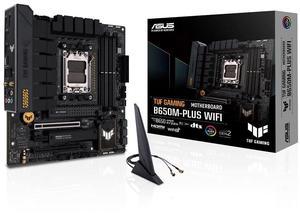 ASUS TUF GAMING B650M-PLUS WIFI Socket AM5 (LGA 1718) Ryzen 7000 mATX gaming motherboard(14 power stages, PCIe(r) 5.0 M.2 support, DDR5 memory, 2.5 Gb Ethernet, WiFi 6, USB4(r) support and Aura Sync)