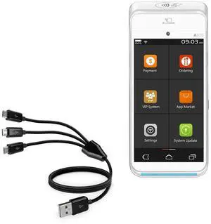 BoxWave Cable Compatible with Pax A920 - MultiCharge MicroUSB Cable, Multiple Charging Cable Micro USB Cable - Black