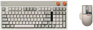 LOFREE Block Wireless Mechanical Keyboard Mouse Set, 98 Keys Rechargeable Hot-swappable Keyboards with 3 Types Connection for Windows, Mac OS/Rero knobs for Volume Control, Mode Shift, eyeable Panels