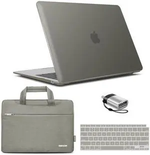IBENZER Compatible with New MacBook Air 13 inch Case 2022 2021 2020 M1 A2337 A2179 A1932, Hard Shell Case & Sleeve & Keyboard Cover & Type C for Mac Air 13 with Touch ID, Gray, MAT13-GY+3