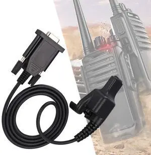 Qiilu Programming Cable, USB RS232 Serial Port, 1M/3.3ft, Black, For HT1000 MTS2000 XTS3000, Walkie-Talkie Programming