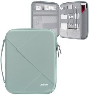 MoKo 12.9 Inch Tablet Sleeve Bag for 13 Inch New iPad Pro M4 & Air M2 2024, iPad Pro 12.9, Galaxy Tab S8+/S9+ 12.4, EVA iPad Bag with Three Storage Compartments and Padded Carrying Handle, Bodhi Green