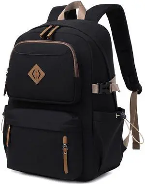 AO ALI VICTORY laptop backpack 15.6 inch anti theft travel backpacks for men and women large college bookbag work business daypack middle high school bag for girls boys teens students black