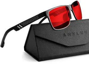 ANYLUV Blue Light Blocking Glasses Men Computer Gaming Glasses Lightweight Al-Mg Metal Anti Eyestrain Eye Protection