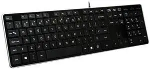 B.FRIENDIT Wired USB Keyboard, Comfortable Quiet Chocolate Keys, Durable Ultra-Slim Wired Computer Keyboard(QWERTY) for PC, Windows 11/10/8/7/XP/Vista KB1430 - Black