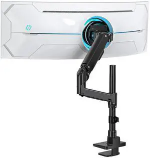 BEWISER Heavy Duty Monitor Arm for 34-57 inches Screens,Weight Capacity Up to 44 lbs,Full Motion Height Swivel Adjustable Ultrawide Monitor Arm (Black)