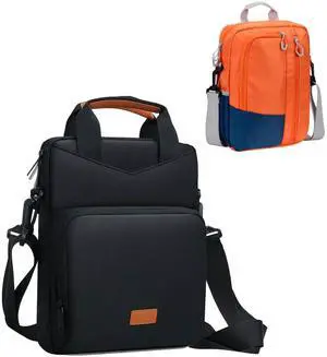 9-11 Inch Tablet Carrying Shoulder Bag, 2Pcs, for iPad Pro 11, iPad Air 10.9/10.2/9.7. Orange + Black