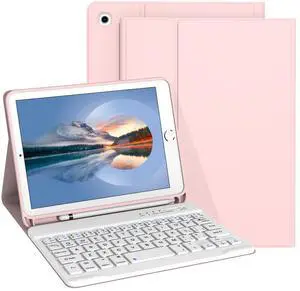 Divufus Keyboard Case for iPad Mini 5th & Mini 4th Generation 7.9 Inch [Magnetic Detachable Wireless Keyboard][Support 3 System] Flip Stand Case with Pencil Holder for iPad Mini 4/5, Pink