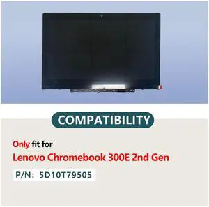 D-KXCPELE Screen Replacement for Lenovo 300E Chromebook 2nd Gen LCD Module Display Touch Screen Digitizer Assembly w/Bezel and G-Sensor Board 5D10T79505