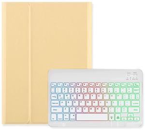 Backlit Keyboard Case for iPad 9th Gen/8th Gen/7th Gen 10.2 inch 2021/2020/2019, iPad Pro 10.5"/iPad Air 3rd Gen Case with Keyboard Backlight Detachable keyboard Cute Candy Color Case ,Yellow+White