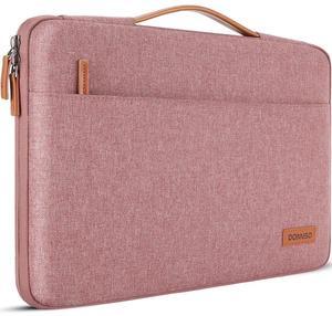 DOMISO 17 inch Laptop Sleeve Case Briefcase Water-Resistant Bag Portable Carrying Protector with Handle for 17.3" Notebook/Dell Inspiron/MSI/HP Pavilion/ASUS/Acer/HP/Alienware 17, Pink