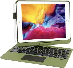 Dolpking iPad 9th Generation Case with Keyboard, 360° Rotatable Keyboard with Multi Touchpad for iPad Pro 9th/8th/7th Gen 10.2 inch & iPad Air 3/iPad Pro 10.5 inch, 7 Color Backlit (Camo)