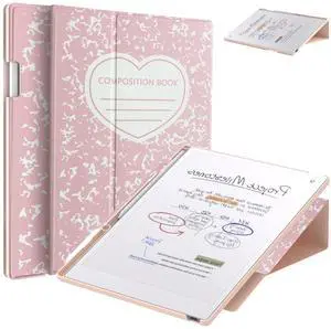 E NET-CASE Case for Remarkable Paper Pro Color 11.8"- Multi-Viewing & Auto Sleep/Wake Book Folio Cover with Built-in Pen Holder for Remarkable Paper Pro Tablet 11.8 inch 2024 Released (Pink-Book)