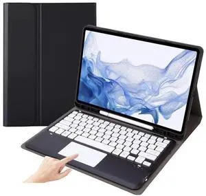 AnMengXinLing Touchpad Keyboard Case for iPad (A16) 11th Generation 11 Inch 2025/10th Generation, Detachable Bluetooth Multi-Touch Trackpad Keyboard Cover with Pencil Holder, Black