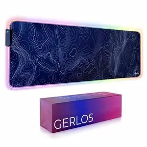 Gerlos RGB Large Gaming Mouse Pad, Extended Soft LED Mouse Pad, Non-Slip Rubber Base, Water Resist Keyboard Pad, Computer Mousepad 31.5×11.8 inches