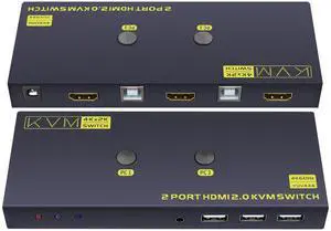 kvm Switch HDMI 1 Monitors 2 Computers edid Emulator 4k 60hz kvm Switch hdmi 4K 60Hz