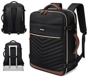 GOLF QUALITY Travel Backpack for Women - Carry On Travel Laptop Backpack,Personal Item Travel Bag Waterproof Large Casual Daypack Backpack for Business Trip Weekender,17.3Inch,Black