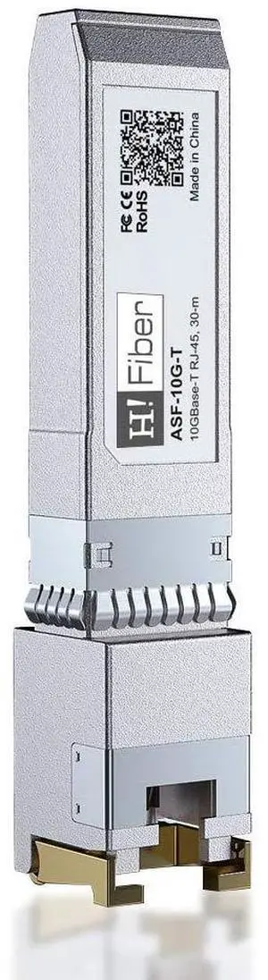 H!Fiber 10Gb SFP+ RJ45 Transceiver, 10Gbase-T SFP+ Ethernet Copper Module Support 10G/5G/2.5G, CAT.6a/7, 30m, for Cisco SFP-10G-T-S, Ubiquiti UF-RJ45-10G, UniFi, TP-Link, Fortinet, Netgear, D-Link H!Fiber 10Gb SFP+ RJ45 Transceiver, 10Gbase-T SFP+ Ethernet Copper Module Support 10G/5G/2.5G, CAT.6a/7, 30m, for Cisco SFP-10G-T-S, Ubiquiti UF-RJ45-10G, UniFi, TP-Link, Fortinet, Netgear, D-Link