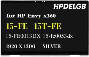 HPDELGB Replacement for HP Envy x360 15-FE 15T-FE 15t-fe000 15-fe0xxx 15t-fe0xx 15-FE0013DX 15-fe0053dx 15-fe0097nr N49274-001 LCD LED Screen Display Panel Silver 1920x1200 IPS (Non-OLED)