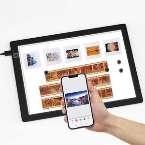 JHFart Magnetic Slide Viewer Light 5600K 12"x8" Ultra-Thin Adjustable Brightness Backlight for Slides and 35mm Film Negative Scanning