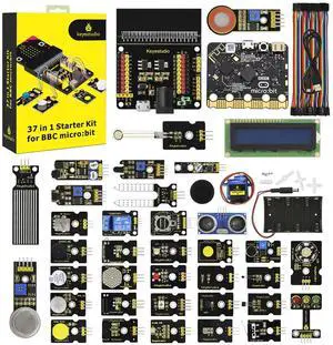 KEYESTUDIO 37 Sensors Starter Kit with Microbit V2.2 Board, Easy to Learn Microbit V2 Coding for Beginners Teens Adults