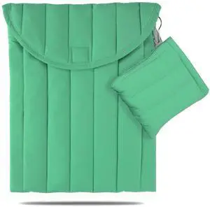 Puffy Laptop Sleeve Set 15-16 Inch Light Green, Protective Carrying Case with Data Cable Package, Cute Case Bag Compatible with 15 and 16 Inch Laptops, for MacBook Air M2 M1, Asus/Dell Xps/Lenovo