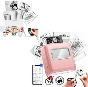 Memoking Print Pods Mini Printer - M02E Portable Bluetooth Thermal Sticker Printer for iPhone, Sticker Maker Machine Bluetooth Pocket Label Maker for Photo, Note, DIY, Gift, Green