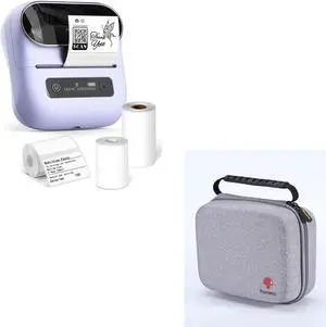 Phomemo M220 Label Maker & 1 Case, 3.14 Inch Bluetooth Thermal Label Printer for Barcode, Address, Labeling, Mailing, File Folder Label, Easy to Use, Support Smartphone, Tablet&PC