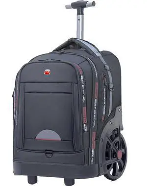 PISKGODSF Rolling Backpack for Adults, Backpack with Wheels, Large Wheeled Backpack with Laptop Waterproof Compartment, Roller Backpack on Wheels, Suitable for Leisure Outdoor Business Travel (Grey)