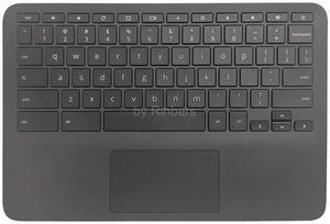 Rinbers Laptop Palmrest Upper Case with US Keyboard Touchpad Assembly Replacement for HP Chromebook 11 G8 EE G8 EE Touch TPN-Q232 L90338-001 L90339-001 Top Cover Gray