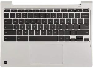 Rinbers Laptop Palmrest Upper Case Top Cover with US English Keyboard Touchpad Assembly Replacement for Lenovo Chromebook 11 C330 5CB0S72816 5CB1B77634 White