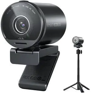 EMEET SmartCam S800-4K Webcam with Tripod for Streaming, Sony 1/2'' Sensor, Supports HDR, PDAF&TOF Dual-autofocus, 1080P@60FPS, Adjustable Heights with 360° Swivel Head, Perfect for Live Streaming