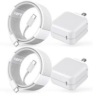 10FT Mac Book Air Mac Book Charger Fast Charging, 2Pack 30W USB C Charging Phone Laptop Charger 10Foot Extra Long USB C Cable for MacBook Pro 16/15/14/13 Inch,MacBook Air 13 Inch/iPad Pro/iPhone 15