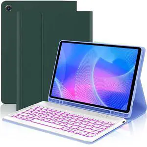 Keyboard Case for Samsung Galaxy Tab A9 Plus 11 inch (SM-X210/X216/X218) 2023,7 Color Backlite 5G A9+ Keyboard Magnetic Case with S Pen Holder(Green)