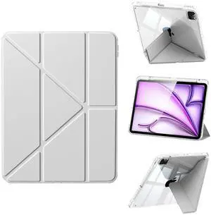 Folio Magnetic Cover Compatible with iPad Air 11-inch Case M2/M3, Replacement for iPad Pro 11-inch Case(4th/3rd/2nd/1st) with Multi-Angle Stand, 10.9 inch Air 5th/4th Clear Cover with Pencil Holder