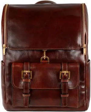 Time Resistance Leather Backpack - Laptop Travel Bag Rucksack up to 15 - Bag for Men and Women (Brown)