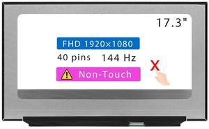 17.3" Screen Replacement for Acer Nitro N20C2 LCD Display Panel 40 pins 144 Hz (FHD 1920 * 1080 Non-Touch)