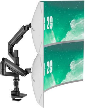 WALI Dual Monitor Arm for 17''-49'' Curved Screens, Ultrawide Monitor Mount for Desk, Heavy Duty Monitor Stand Holds up to 44lbs Each Arm, Max 100x100mm Mounting Holes (GSDM002XL), Black