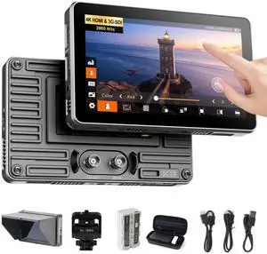 VILTROX DC-X3 2000 Nits SDI Camera Field Monitor, 4K HDMI 6 inch Touchscreen On Camera Monitor, 3D Lut 1920X1080 HD Focus Peaking Assist Full Waveform Video Field Monitor with Battery Sunshade Hood