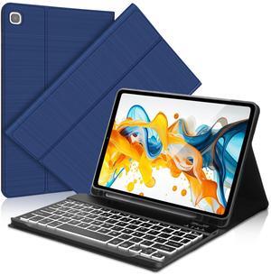 Keyboard Case for Samsung Galaxy Tab S6 Lite 10.4" Inch | 2024/2022/2020 Model (SM-P610/P613/P615/P619) | Soft TPU Protective Cover with S Pen Holder Detachable Keyboard with 7 Color Backlit